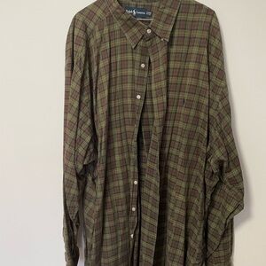 Used,Ralph Lauren Green Casual Button Down Shirt